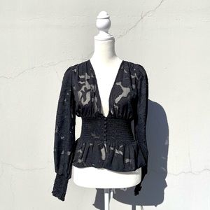 Gorgeous Black Flower Blouse